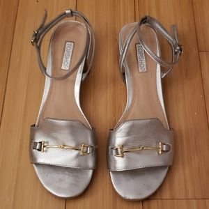 Topshop Silver Genuine Leather Sandals